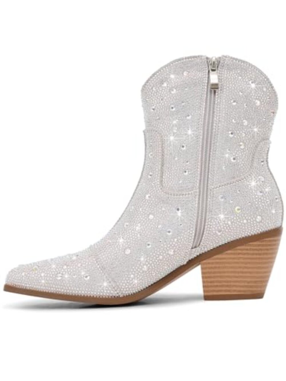 ๐ Cowgirl Ankle Boots Cowboy Boots for Women Western Booties Rhinestone Chunky - Picture 6 of 7